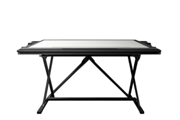 A professional architect s drafting table ready for blueprints designs on transparent background