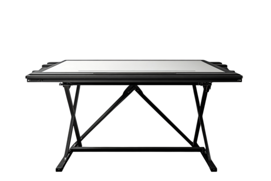 A professional architect s drafting table ready for blueprints designs on transparent background