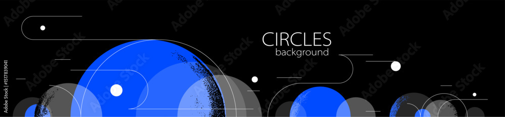 Poster abstract circles and lines vector background, geometric composition drawing technology plan, loop ci
