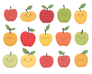 Cute apple drawing clipart design illustration