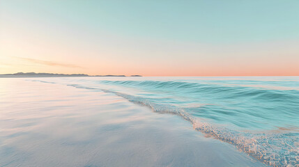 Pastel Sunrise Beach Scene