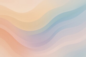 Abstract pastel wavy background with smooth flowing gradient curves, soft peach and lavender color tones, minimalist design, modern aesthetic, elegant fluid texture, stylish digital art backdrop