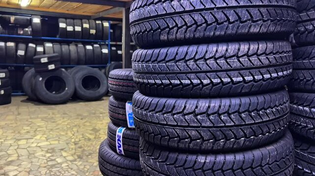 stack of car tires