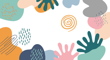 Abstract Pastel Shapes Background Modern Minimalist Design