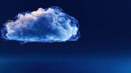Naklejka premium Ethereal cloud network with radiant links, symbolizing cosmic connectivity