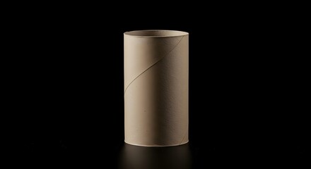 Empty Cardboard Tube on a Black Background