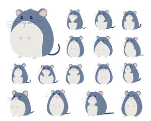 Cute hamster clipart design illustration
