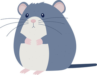 Cartoon-style illustration of a gray mouse character