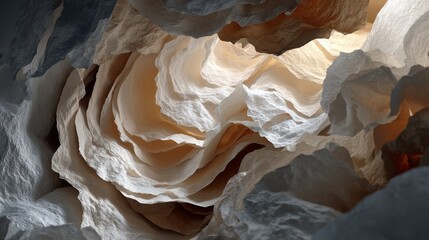 Abstract Organic Layers and Textures in Neutral Tones with Warm Light