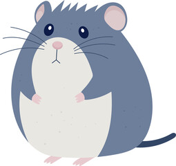 Cartoon-style illustration of a gray and white mouse.