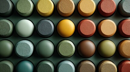 Abstract Pattern of Colorful Textured Circles in a Grid