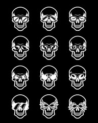 skull icon with various kinds of glasses