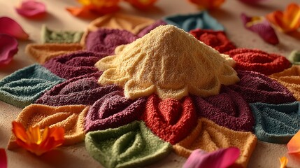 Colorful Powder Art Decoration for Festive Celebration