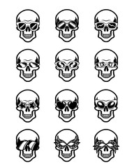 skull icon with various kinds of glasses