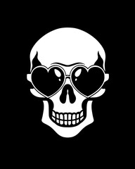 skull on black background