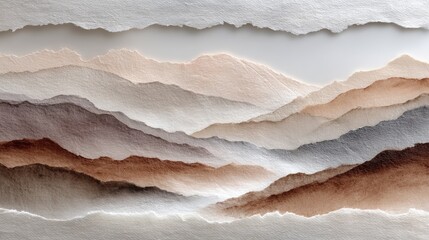 Earthy Tone Watercolor Mountain Layers