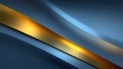 Elegant Golden Diagonal on Blue Rippled Background
