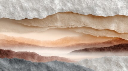 Textured Layers of Abstract Misty Mountains