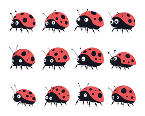 Cute ladybug clipart design illustration