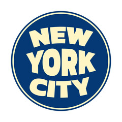 New York City sign. NYC slogan, logo or badge. Vector illustration.