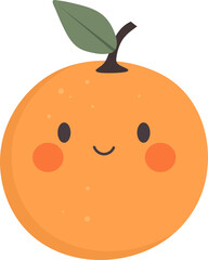 Cute kawaii orange fruit clipart design illustration