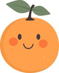 Cute kawaii orange fruit clipart design illustration