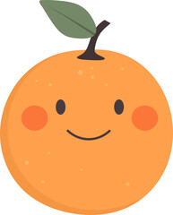 Cute kawaii orange fruit clipart design illustration