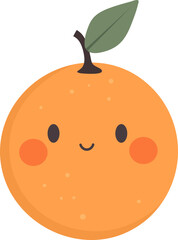 Cute kawaii orange fruit clipart design illustration