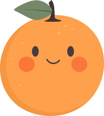 Cute kawaii orange fruit clipart design illustration
