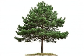 Lush Green Pine Tree Isolated on White Background