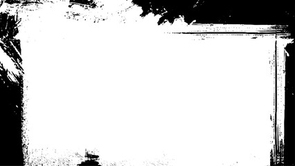 Black and white grunge urban texture vector with copy space. Grunge border frame image. 