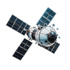 Satellite in space isolated on transparent background, png