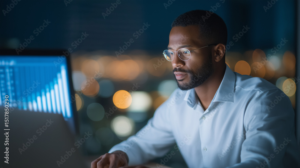 Poster efficient accountant utilizing software in a modern office