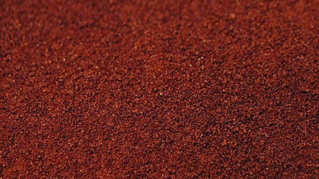Instant chicory. Roasted crushed chicory root powder. High quality 4k footage