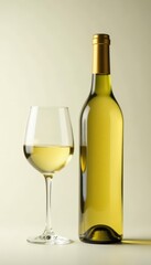 Elegant bottle of crisp white wine, ready to pour , clean, drink, occasion