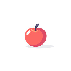 My Simple flat 2D icon red apple isolated on transparent background, vector, flat design, animation design, simple flat 2D icon, minimalist design, Eps Format
