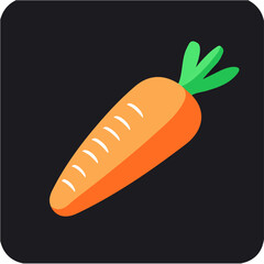 My Simple flat 2D icon whole carrot isolated on transparent background, vector, flat design, animation design, vector, flat design, animation design, simple flat 2D icon, minimalist design, clipart