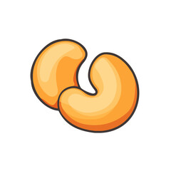 My Simple flat 2D icon cashew isolated on transparent background, vector, flat design, animation design, vector, flat design, animation design, simple flat 2D icon, minimalist design
