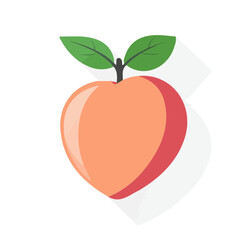 Fototapeta premium My Simple flat 2D icon peach isolated on transparent background, vector, flat design, animation design, vector, flat design, animation design, simple flat 2D icon, minimalist design