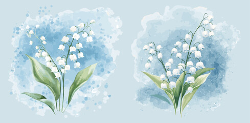 Lilies of the valley watercolor
