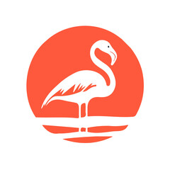 My Simple flat 2D icon flamingo isolated on transparent background, vector, flat design, animation design, vector, flat design, animation design, simple flat 2D icon, minimalist design