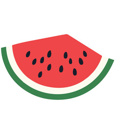 My Simple flat 2D icon watermelon slice isolated on transparent background, vector, flat design, animation design, vector, flat design, animation design, simple flat 2D icon, minimalist design