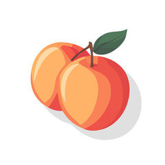 My Simple flat 2D icon peach isolated on transparent background, vector, flat design, animation design, vector, flat design, animation design, simple flat 2D icon, minimalist design