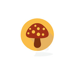 My Simple flat 2D icon brown mushroom isolated on transparent background, vector, flat design, animation design, vector, flat design, animation design, simple flat 2D icon, minimalist design
