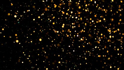 Fototapeta premium Abstract golden bokeh lights overlay against a dark black background for festive designs, bokeh, golden, lights, glitter, abstract, background, black, dark, festive, sparkle, glow, shiny, overlay, dec