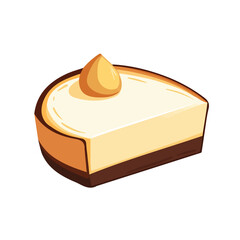 My Simple flat 2D icon cheesecake isolated on transparent background, vector, flat design, animation design, vector, flat design, animation design, simple flat 2D icon, minimalist design