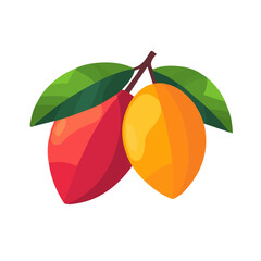 My Simple flat 2D icon mango isolated on transparent background, vector, flat design, animation design, simple flat 2D icon, minimalist design, Eps Format