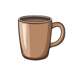 My Simple flat 2D icon coffee mug isolated on a transparent background, vector, flat design, animation design, simple flat 2D icon, minimalist design, Eps Format