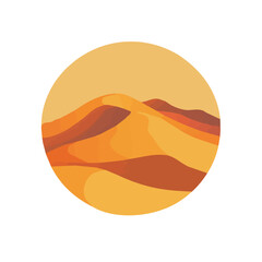 My Simple flat 2D icon desert dunes isolated on transparent background, vector, flat design, animation design, simple flat 2D icon, minimalist design, Eps Format