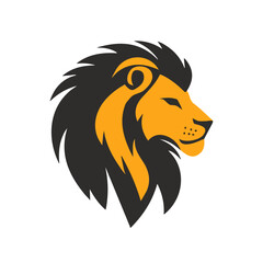 My Simple flat 2D icon lion isolated on transparent background, vector, flat design, animation design, simple flat 2D icon, minimalist design, Eps Format